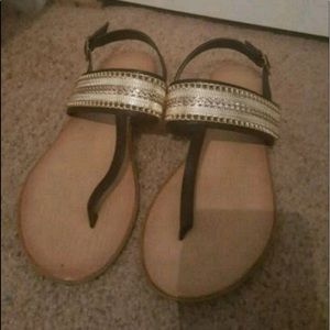 Black/Gold sandals